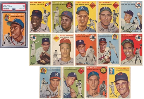 1954 Topps Baseball Complete Set(250) - Featuring PSA/SGC Graded Examples Including  Aaron, Banks & Williams!  